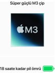 Apple MacBook Air M3 24GB 512GB SSD macOS 13" Taşınabilir Bilgisayar Gece Yarısı MC8Q4TU/A